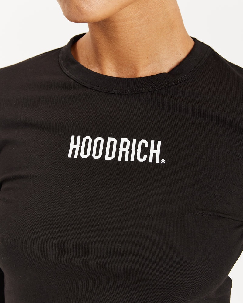 Black / White Women's Hoodrich OG Intel L/S T-Shirt | USA RWBTFH230