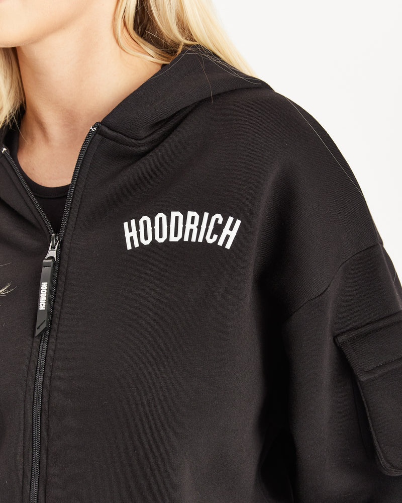 Black / White Women's Hoodrich OG Luna Full Zip Hoodie | USA EJRYKT274