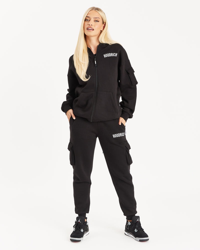 Black / White Women's Hoodrich OG Luna Full Zip Hoodie | USA EJRYKT274