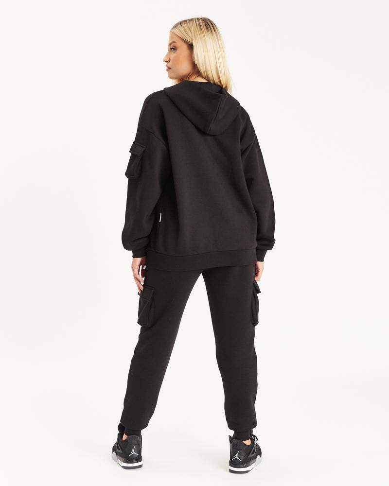 Black / White Women's Hoodrich OG Luna Full Zip Hoodie | USA EJRYKT274