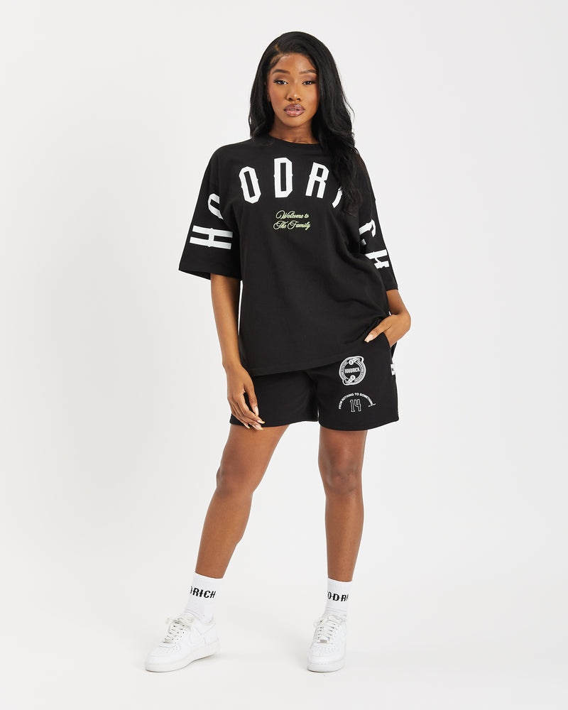 Black / White Women's Hoodrich OG Match Boyfriend T-Shirt | USA VDFZLQ409