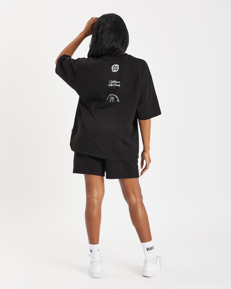 Black / White Women's Hoodrich OG Match Boyfriend T-Shirt | USA VDFZLQ409