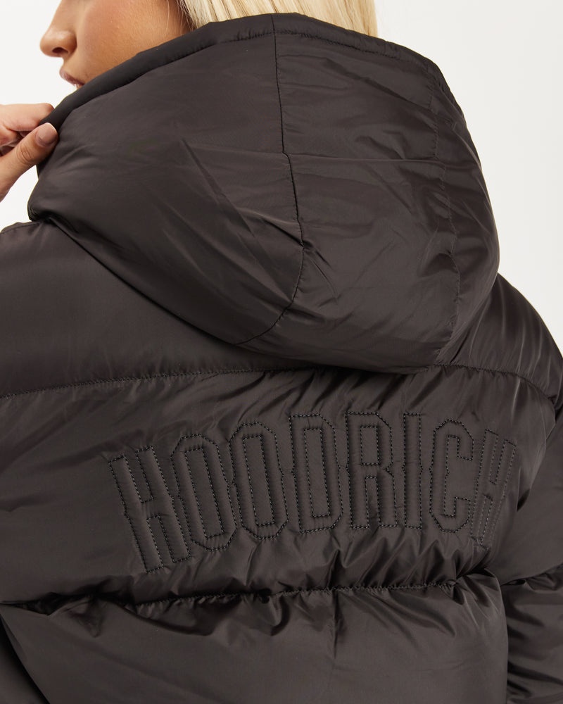 Black / White Women's Hoodrich Thea Puffer Jacket | USA ZLDQFP240