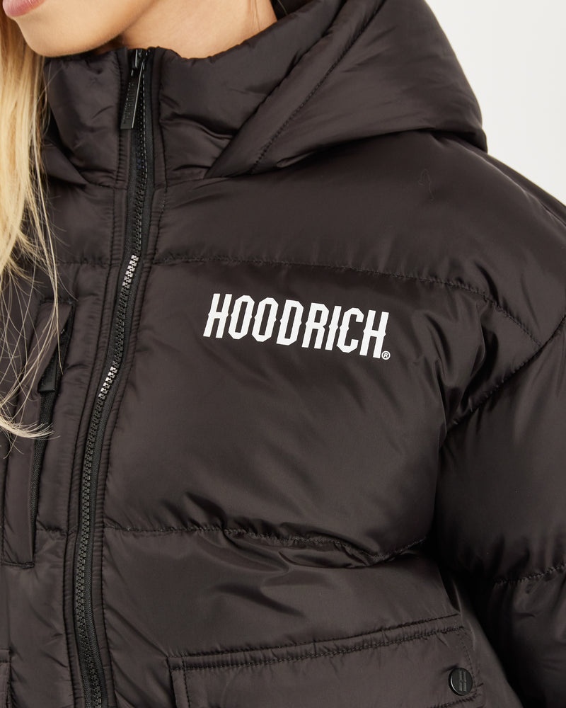 Black / White Women's Hoodrich Thea Puffer Jacket | USA ZLDQFP240