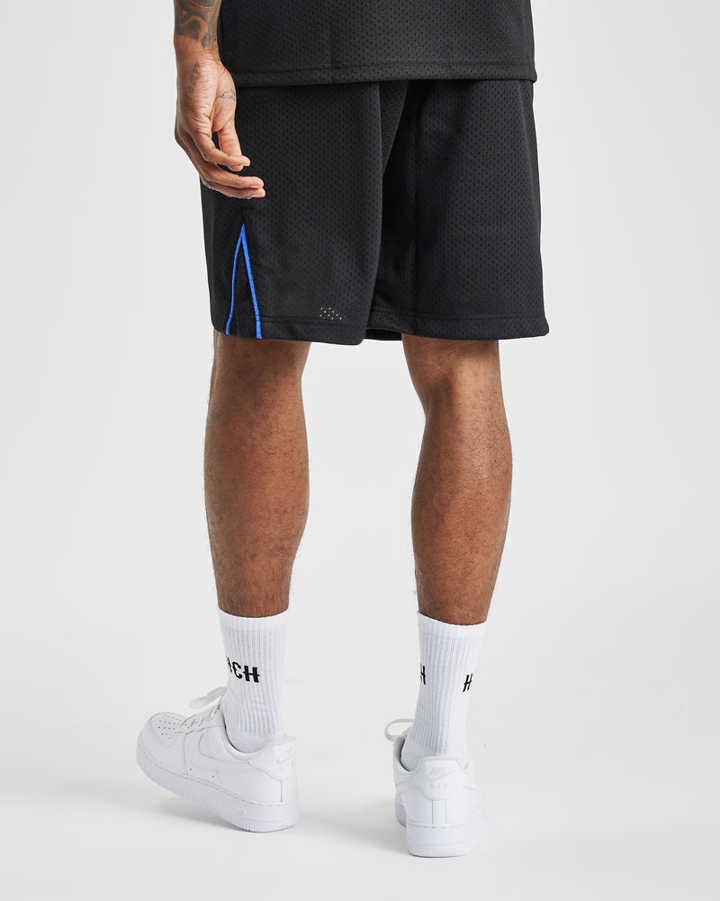 Black / White / Blue Men's Hoodrich Stadium Basketball Shorts | USA PMRZEN087