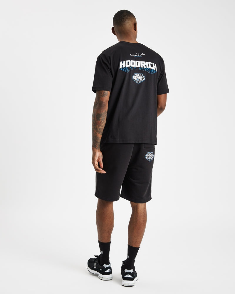 Black / White / Blue Men's Hoodrich Stadium T-Shirt | USA ROGMHE378