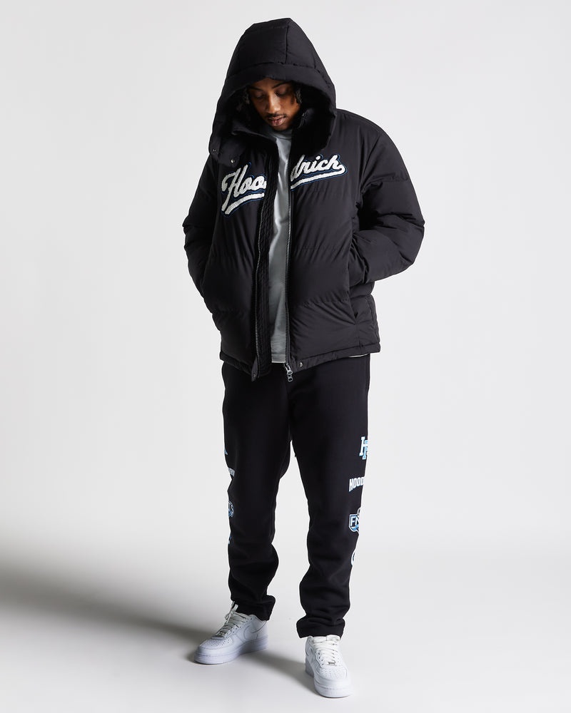 Black / White / Blue Men's Hoodrich Stadium Puffer Jacket | USA EYJDFM702