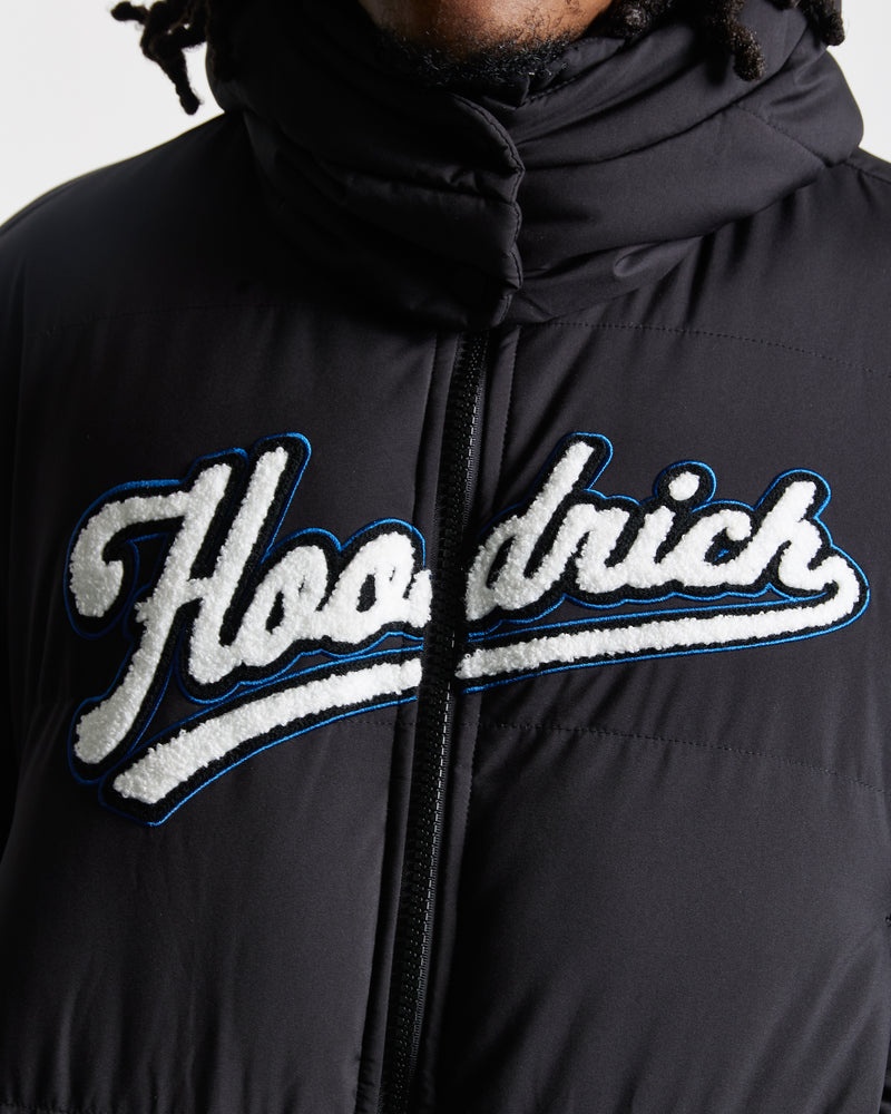 Black / White / Blue Men's Hoodrich Stadium Puffer Jacket | USA EYJDFM702