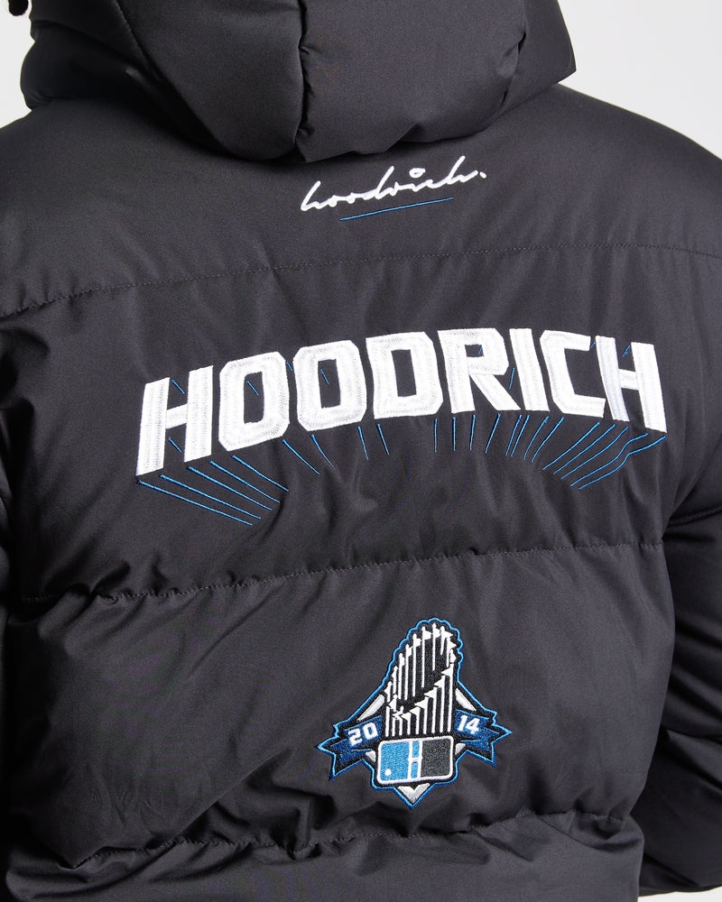 Black / White / Blue Men's Hoodrich Stadium Puffer Jacket | USA EYJDFM702