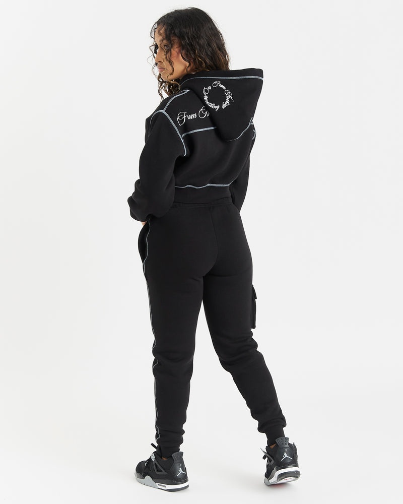 Black / White / Blue Women's Hoodrich OG Distinct Slim Fit Joggers | USA ASKFGZ645