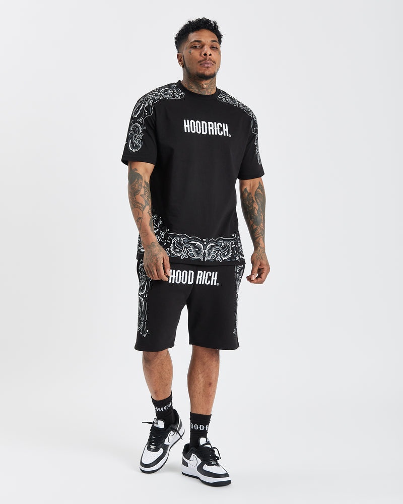 Black / White / Orange Men's Hoodrich OG Motif Shorts | USA YDOVPM587