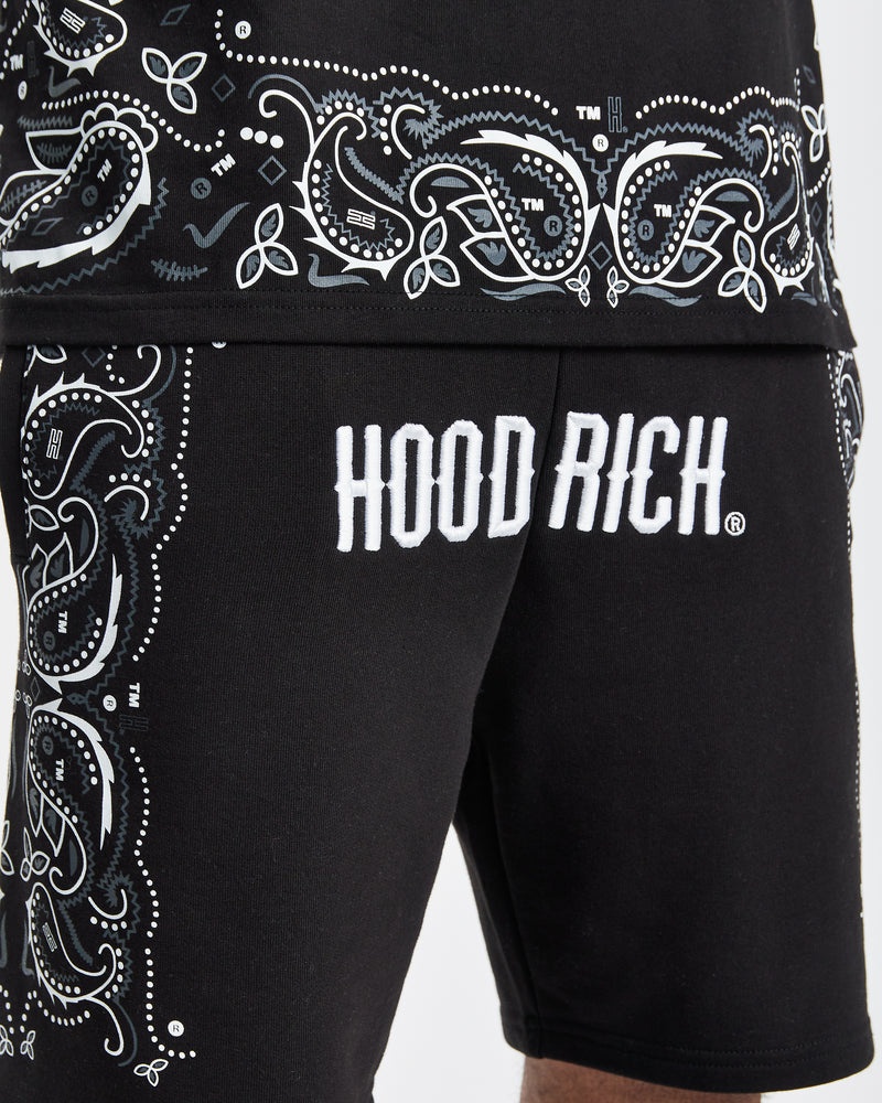 Black / White / Orange Men's Hoodrich OG Motif Shorts | USA YDOVPM587