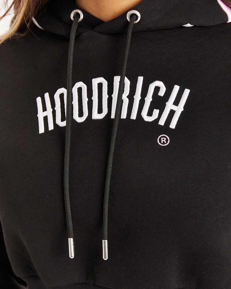 Black / White / Pink Women's Hoodrich OG Calor Cropped Hoodie | USA TIPDWM480