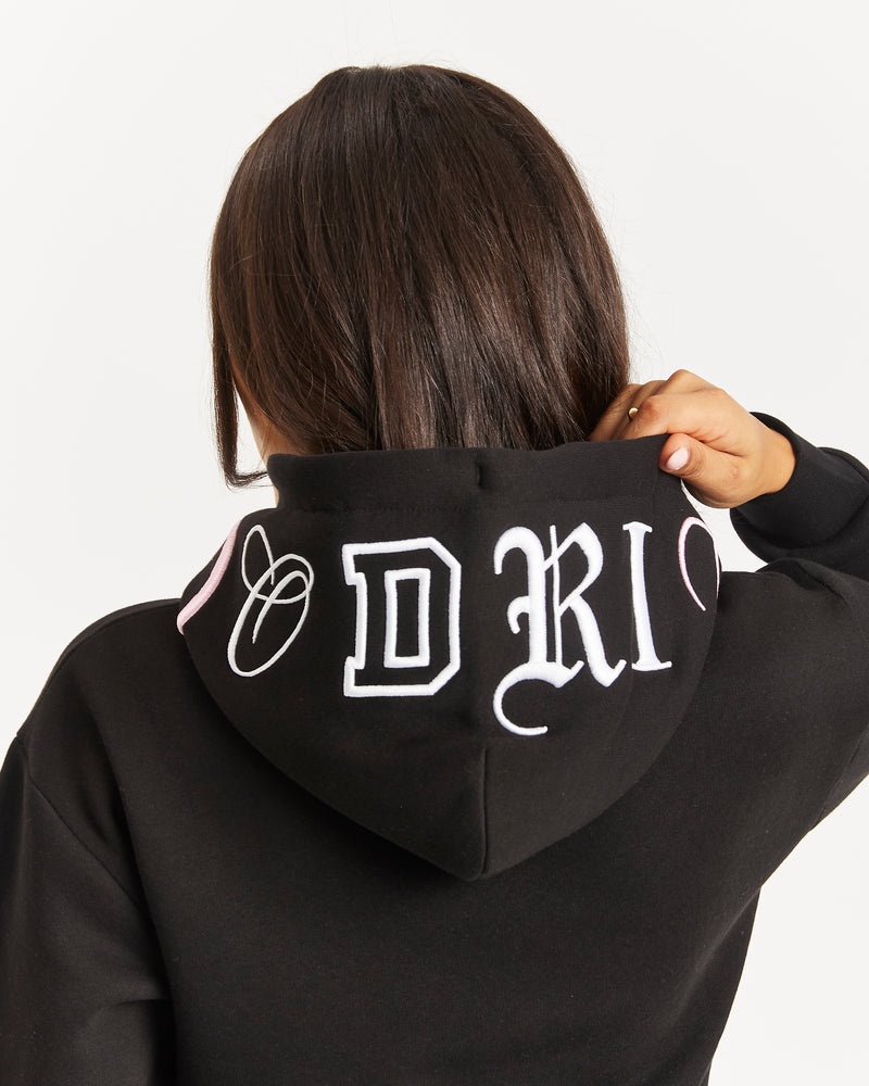 Black / White / Pink Women's Hoodrich OG Calor Cropped Hoodie | USA TIPDWM480