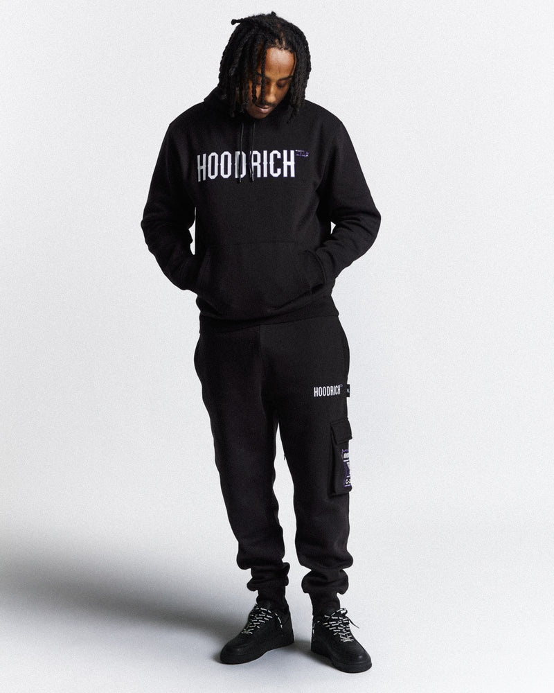 Black / White / Purple Men's Hoodrich Akira Set Tracksuit | USA HFMPXY843