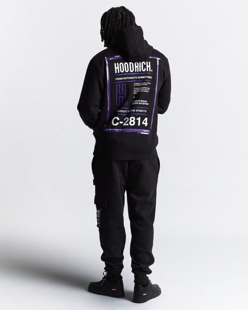 Black / White / Purple Men\'s Hoodrich Akira Set Tracksuit | USA HFMPXY843