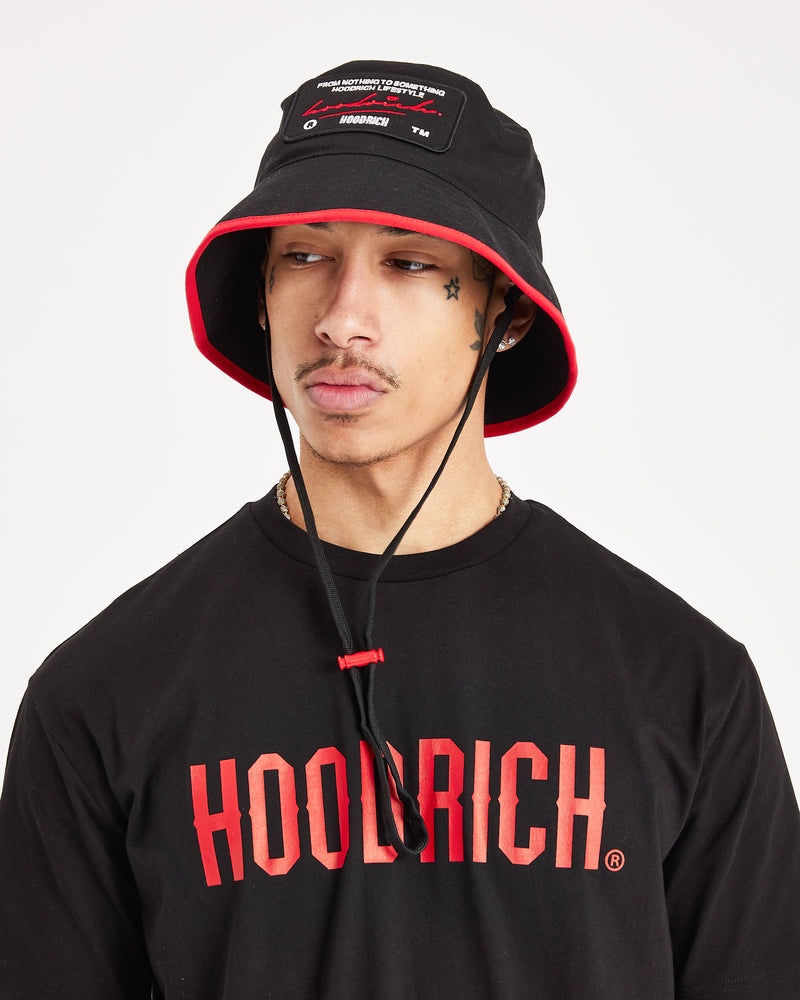 Black / White / Red Men\'s Hoodrich OG Cruzade Bucket Hat | USA EBCFQA231