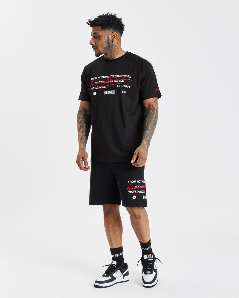 Black / White / Red Men's Hoodrich OG Cruzade Shorts | USA ZTYQRO037