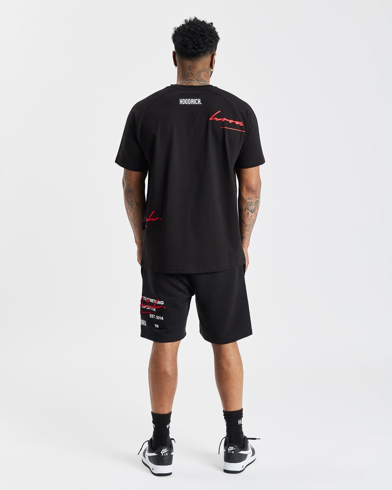 Black / White / Red Men's Hoodrich OG Cruzade Shorts | USA ZTYQRO037