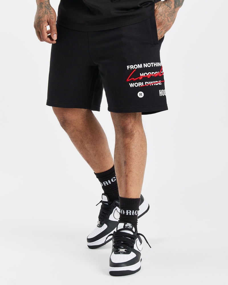 Black / White / Red Men's Hoodrich OG Cruzade Shorts | USA ZTYQRO037