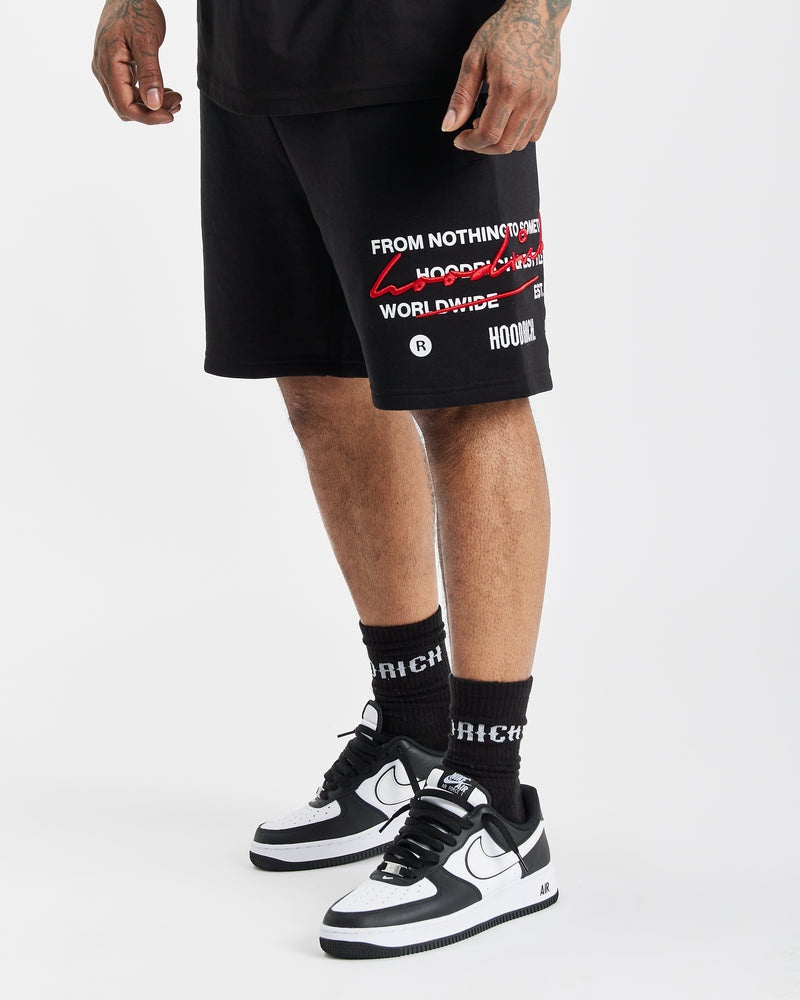 Black / White / Red Men's Hoodrich OG Cruzade Shorts | USA ZTYQRO037