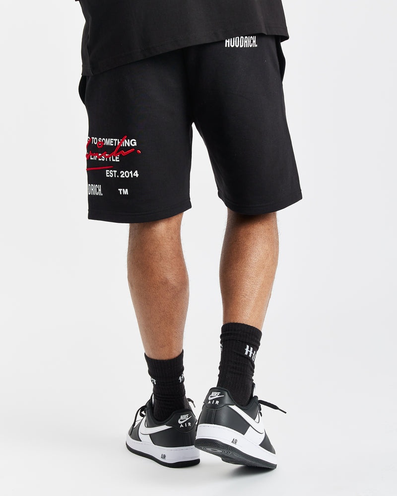 Black / White / Red Men's Hoodrich OG Cruzade Shorts | USA ZTYQRO037