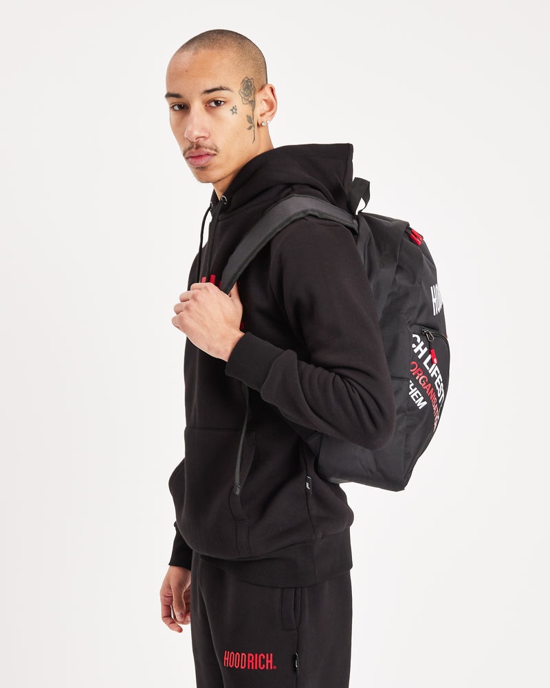 Black / White / Red Men's Hoodrich OG Cycle Backpack | USA TFOSNK801