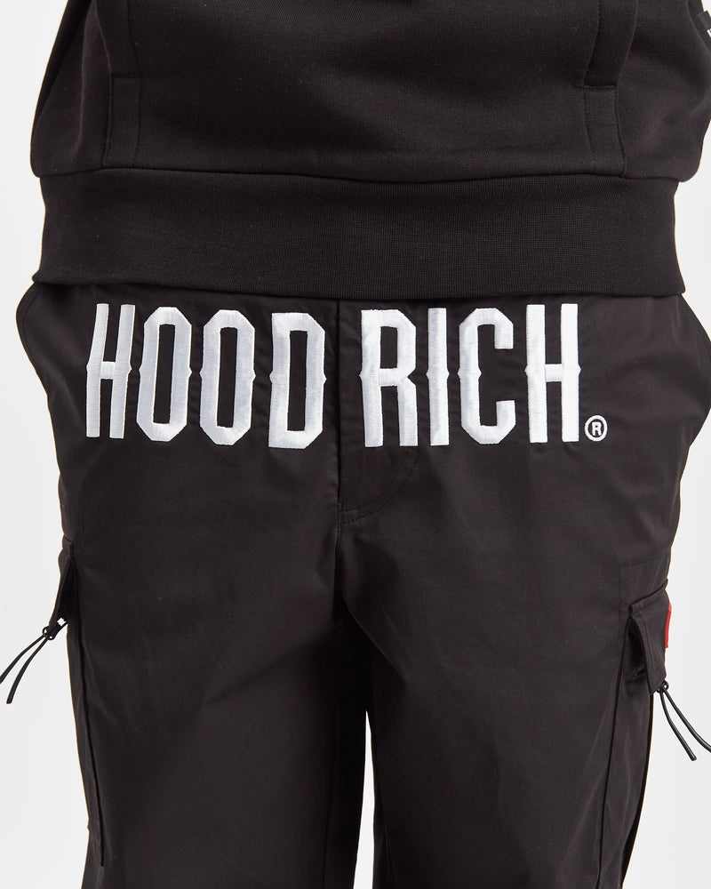 Black / White / Red Men's Hoodrich OG Trek Cargo Pants | USA AXNRPQ514