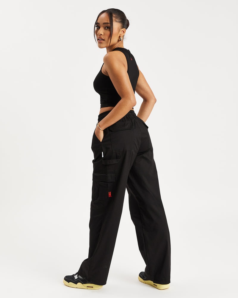 Black / White / Red Women's Hoodrich OG Combat Cargo Pants | USA IJYCUE180