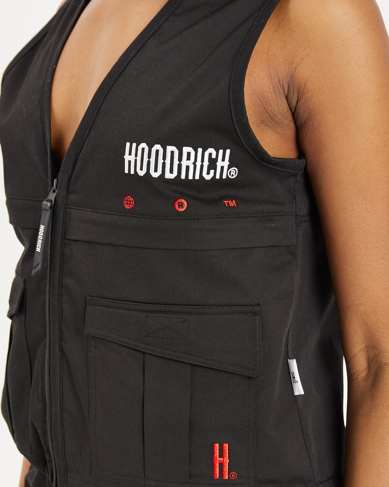 Black / White / Red Women's Hoodrich OG Combat Utility Vest | USA ZXYANI089