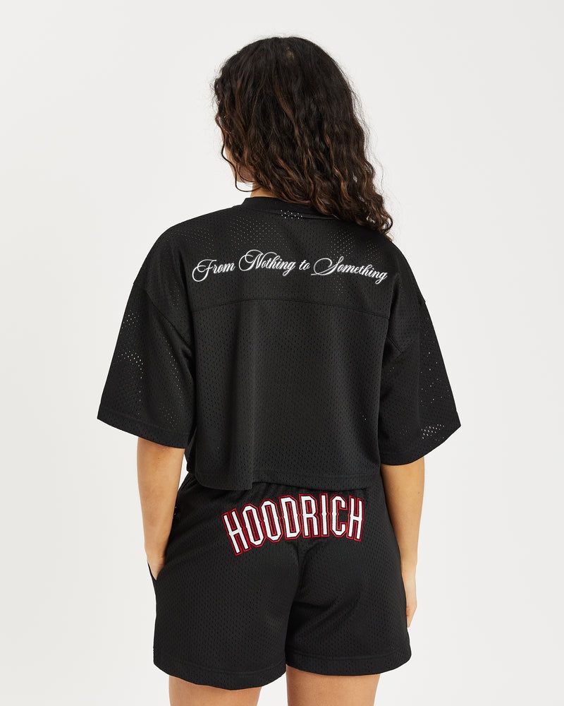 Black / White / Red Women's Hoodrich OG Court Cropped T-Shirt | USA SCGVPM058