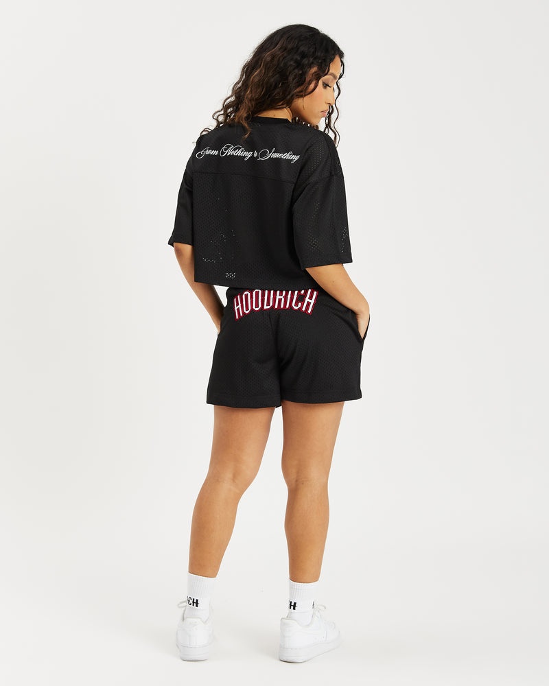 Black / White / Red Women's Hoodrich OG Court Cropped T-Shirt | USA SCGVPM058