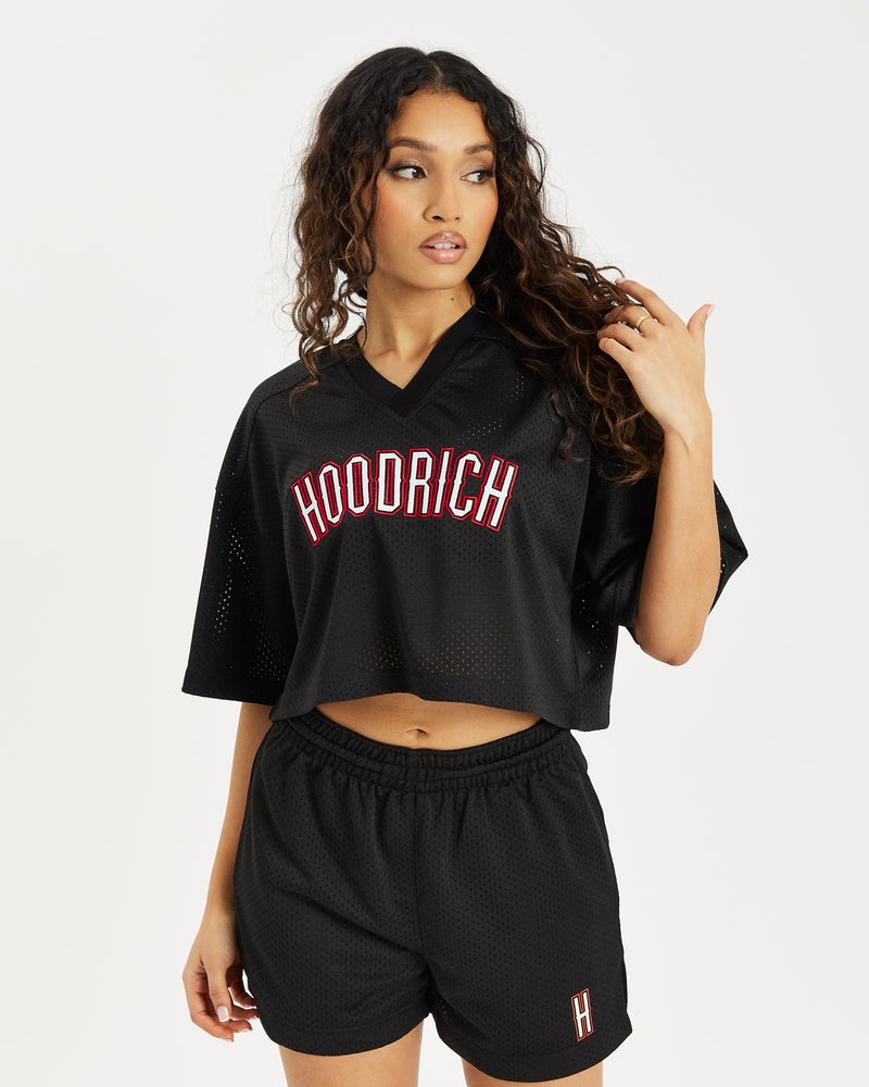 Black / White / Red Women\'s Hoodrich OG Court Cropped T-Shirt | USA SCGVPM058