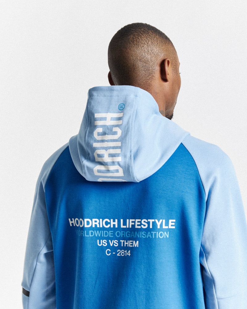 Blue / Blue / White Men's Hoodrich OG Cycle Full Zip Hoodie | USA CZFRLJ710