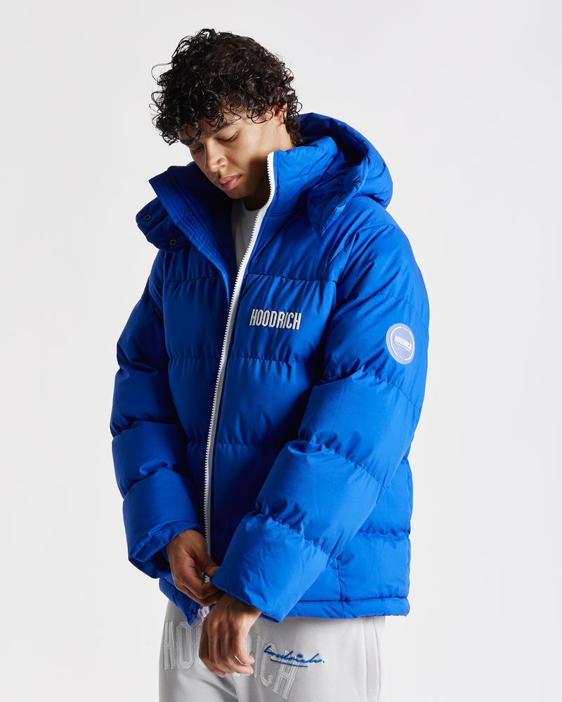 Blue / White Men's Hoodrich OG Phenom Puffer Jacket | USA IFPVQH896