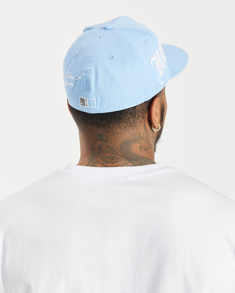 Blue / White Men's Hoodrich OG Script Fitted Cap | USA JUBHCZ905