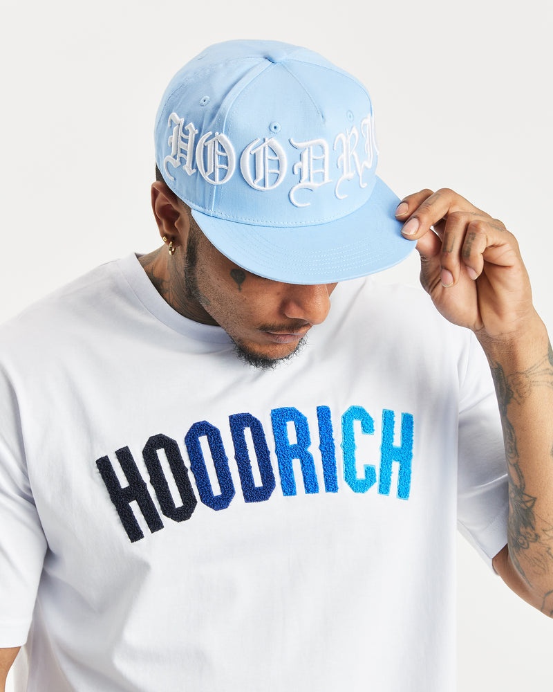 Blue / White Men\'s Hoodrich OG Script Fitted Cap | USA JUBHCZ905