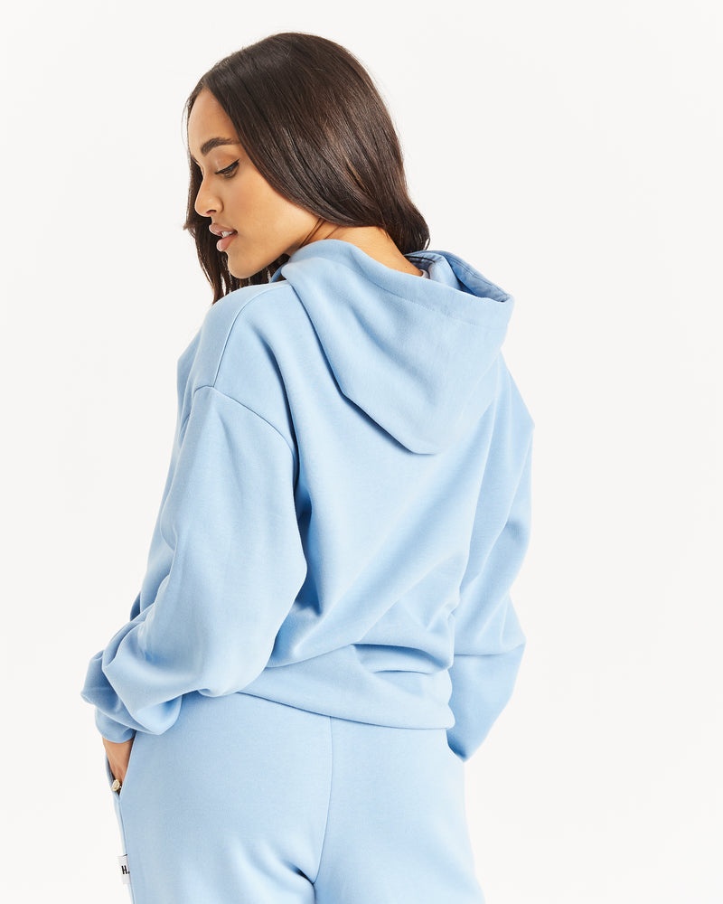 Blue / White Women's Hoodrich OG Staple Full Zip Hoodie | USA HPGAXN901