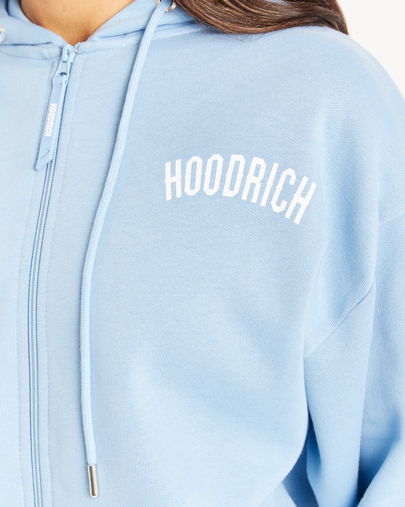 Blue / White Women's Hoodrich OG Staple Full Zip Hoodie | USA HPGAXN901