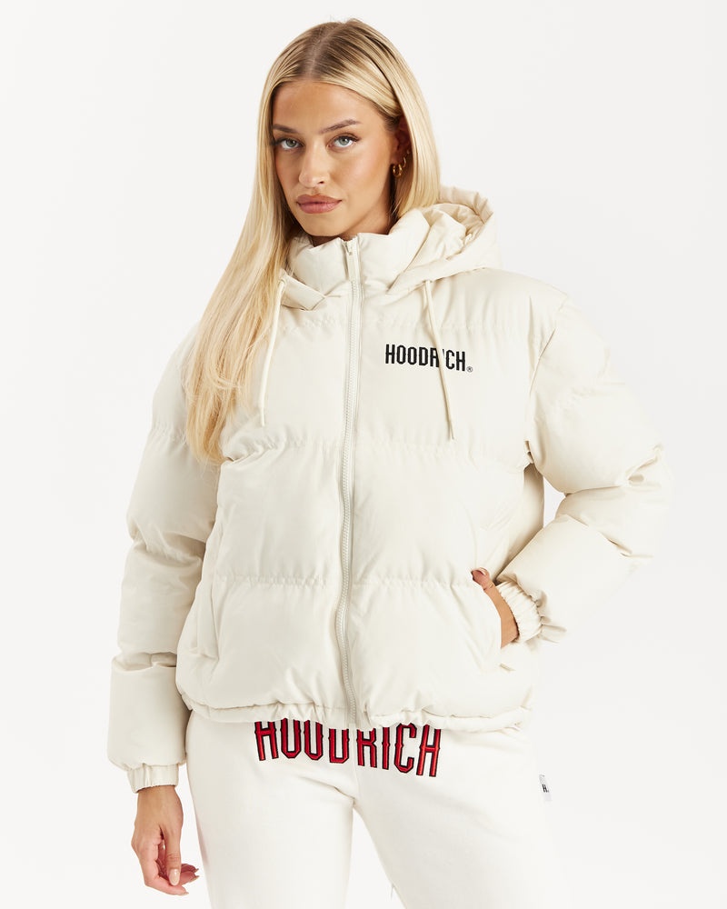 Cream Women's Hoodrich Sienna Puffer Jacket | USA OWFTKM169