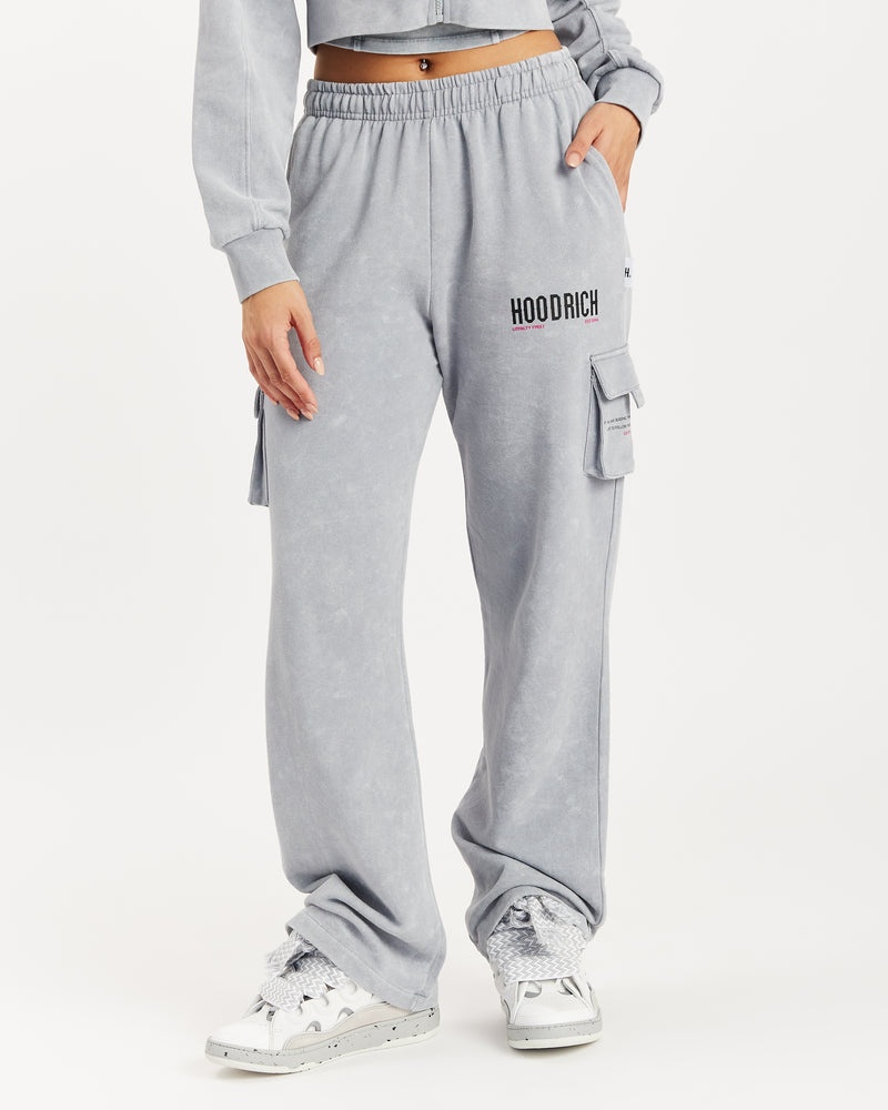 Grey Wash Women's Hoodrich Peak Open Hem Joggers | USA PZUKIW641