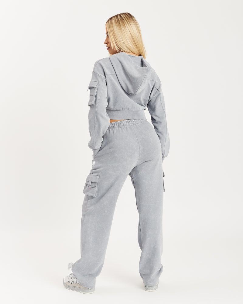 Grey Wash Women's Hoodrich Peak Open Hem Joggers | USA PZUKIW641