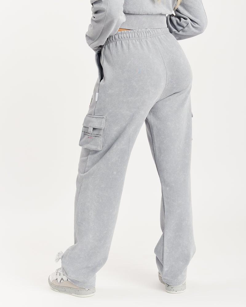 Grey Wash Women's Hoodrich Peak Open Hem Joggers | USA PZUKIW641