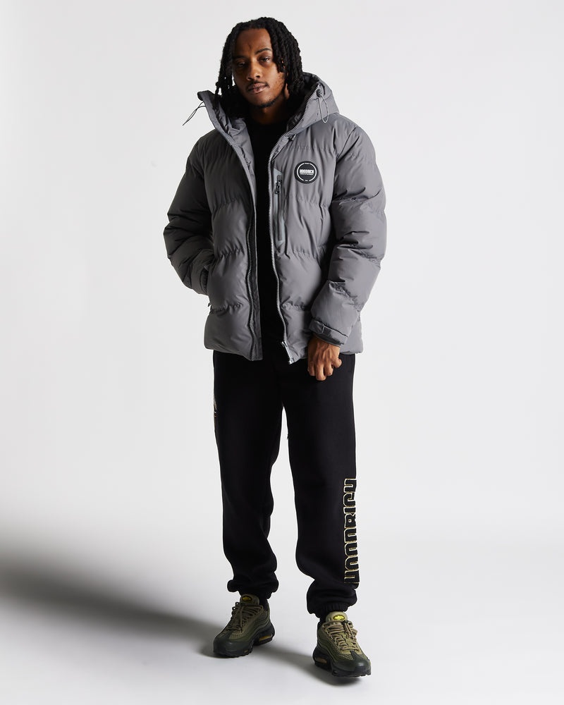 Grey / Black Men's Hoodrich Vern Puffer Jacket | USA YPKZNC571