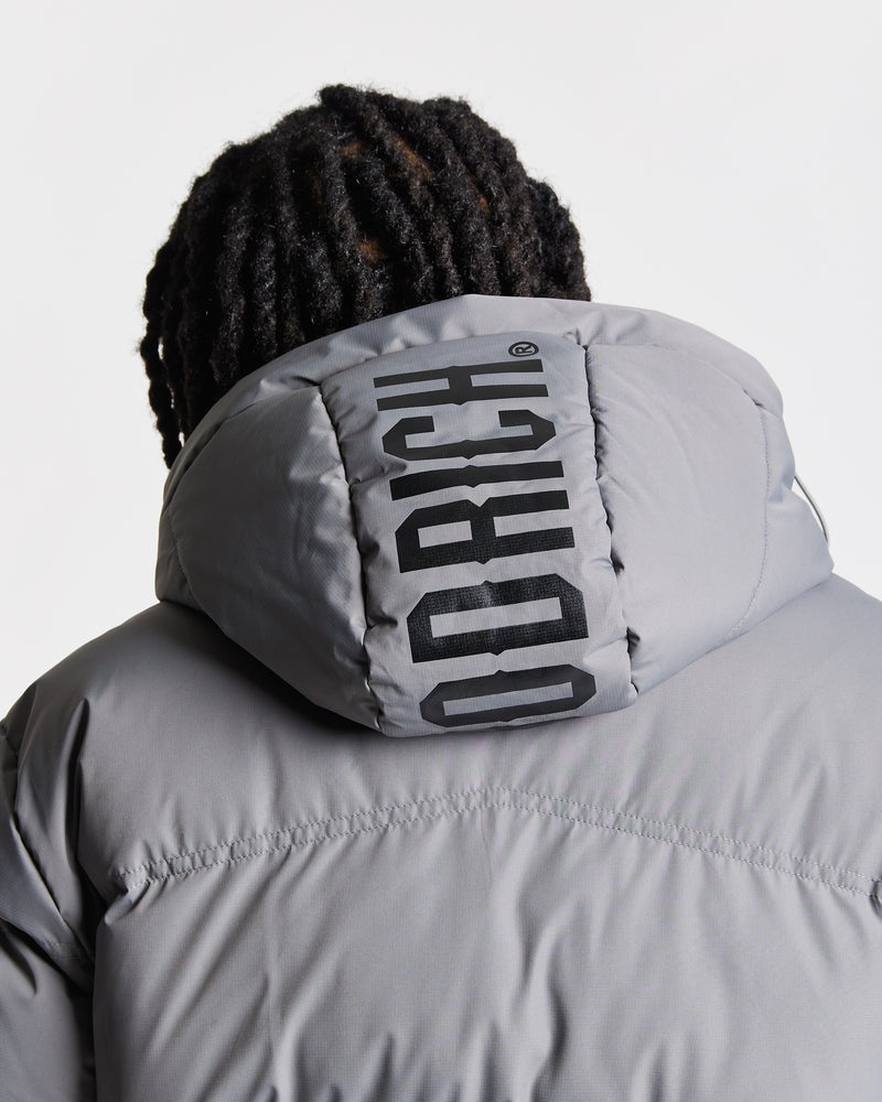 Grey / Black Men's Hoodrich Vern Puffer Jacket | USA YPKZNC571