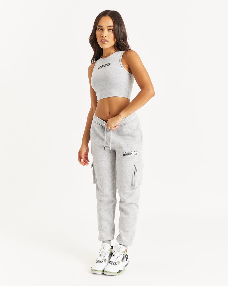 Grey / Black Women's Hoodrich OG Luna Cropped Tank Tops | USA EVRKBU281