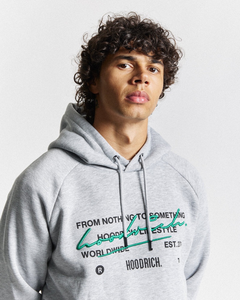 Grey / Black / Green Men's Hoodrich OG Cruzade Hoodie | USA QSKHBA902