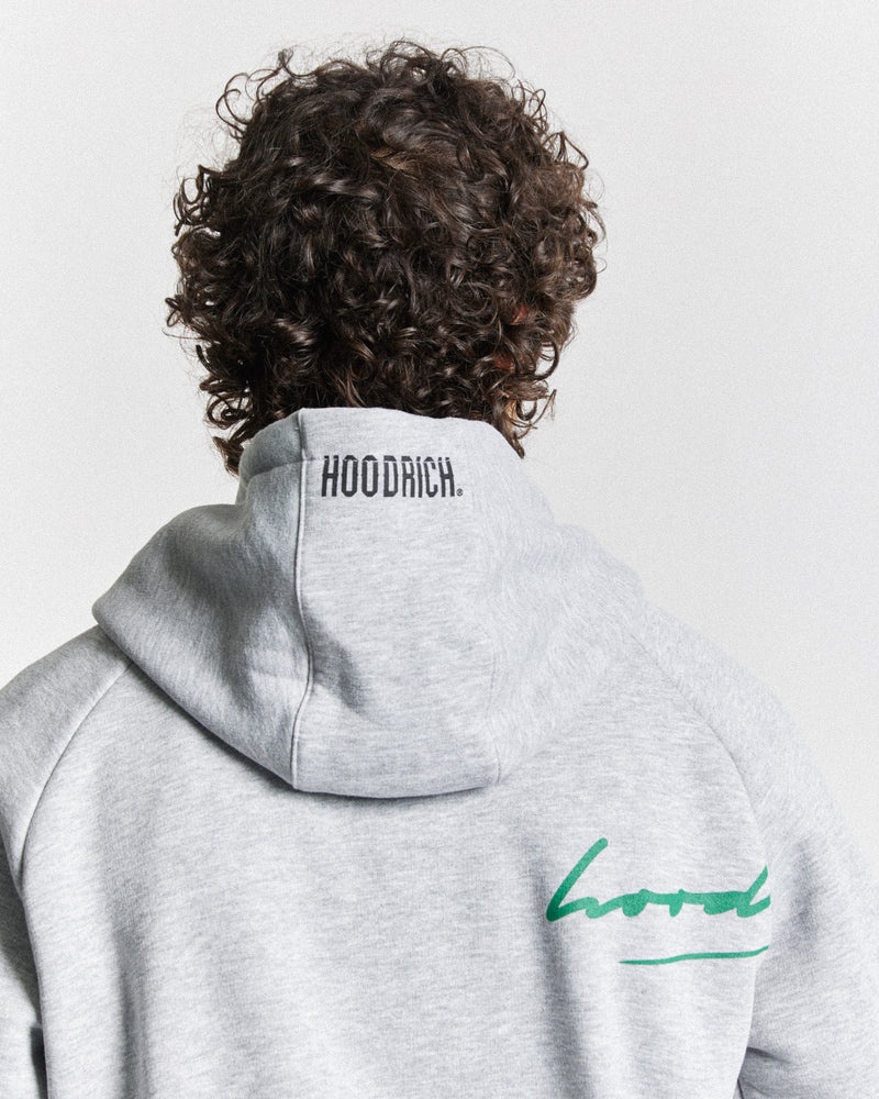 Grey / Black / Green Men's Hoodrich OG Cruzade Hoodie | USA QSKHBA902