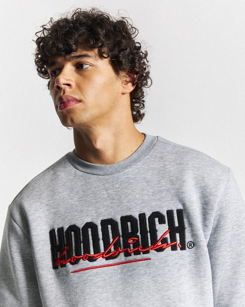 Grey / Black / Red Men's Hoodrich OG Blend V2 Sweatshirt | USA LSETYJ130