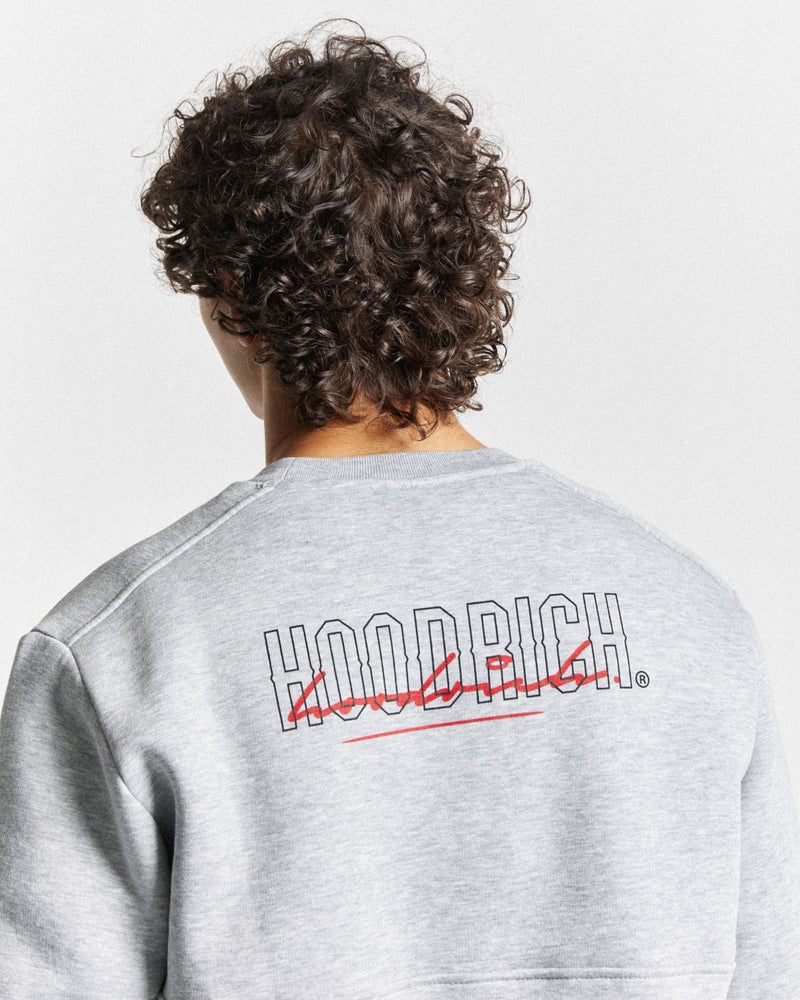 Grey / Black / Red Men's Hoodrich OG Blend V2 Sweatshirt | USA LSETYJ130